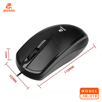 JM-018 Mouse Optik Berkabel USB 1600 DPI Mouse Berkabel Ergonomis dan Ramping dengan Lapisan Karet untuk PC Laptop Desktop