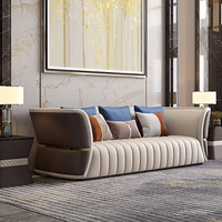Canapé modulaire de luxe en cuir noir moderne de Dubaï, cadre en bois massif de haute qualité, idéal pour salon, appartement, villa