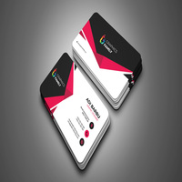 Cartes de visite professionnelles en carton noir de luxe avec dorure à chaud et bords dorés, logo personnalisé imprimé