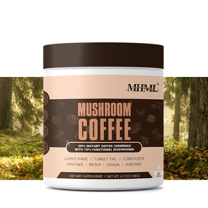 OEM Fabrikant Eigen Merk Paddenstoelen Koffiepoeder voor Volwassenen - Ondersteuning van het Immuunsysteem & Antioxidanten 180g Per Fles - Product Image 1