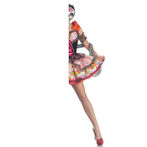 Halloween fantasma Cosplay colorido calavera vestido disfraz vestido para mujer adulta carnaval fiesta vampiro - Product Image 4