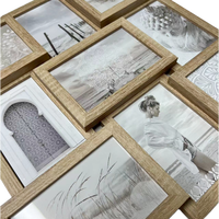 Ensemble de cadres photo 6x4 multi-ouvertures en MDF de style nordique, 44,5 cm, pour décoration murale de bureau, impression UV, collage pour la maison