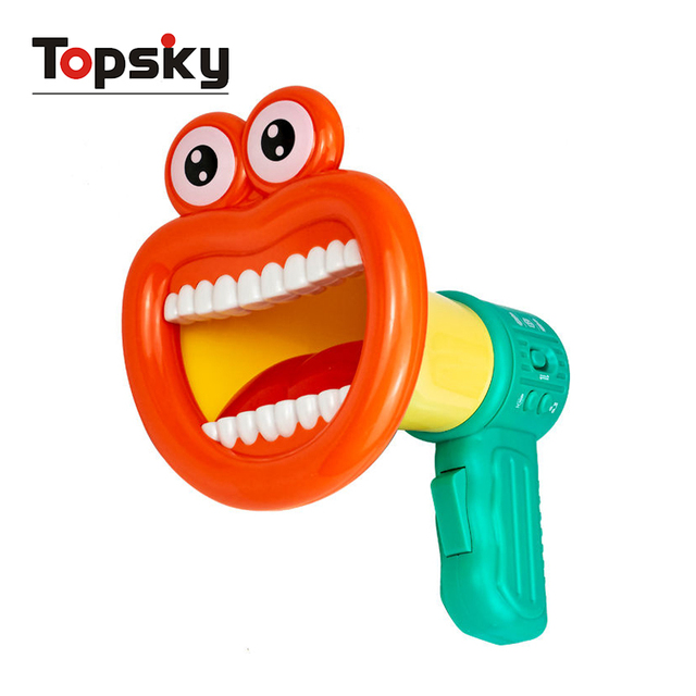 Electric Horn Megaphone with Mini Loudspeaker Cartoon Big Mouth Voice Changer Toy