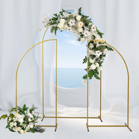 Nouveau kit de 3 arches métalliques pour mariage, fête d'anniversaire, baby shower, décoration, support d'arche demi-lune