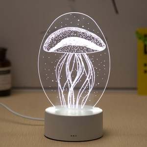 Luz de noche acrílica, base de carga de 3D, regalo de cumpleaños para niños - Product Image 3