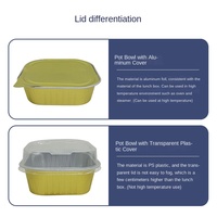Boîte à lunch jetable en aluminium doré de 60 ml (2 oz) avec moule à gâteau ovale pour la cuisson du pain, boîte en carton provenant des fabricants