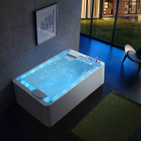 Baignoire Spa Moderne en Acrylique avec Jets Massants, Éclairage LED, Hydrothérapie, Économe en Énergie, Bain à Remous Intérieur pour Villa