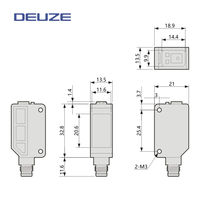 Sensor óptico cuadrado universal de, 10 ~ 30V DC IP67, larga vida útil con reflexión difusa fotoeléctrica