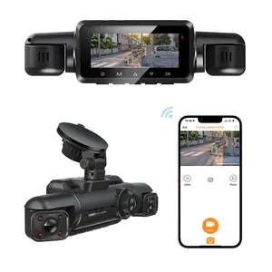 AOEDI AD365 Alta Qualidade Completa Hd 1080P 4 Canais Câmera Dashcam Wifi Gps Carro Dvr 3 Em 1 Frente e Traseira Câmeras Cam Traço Para Carro