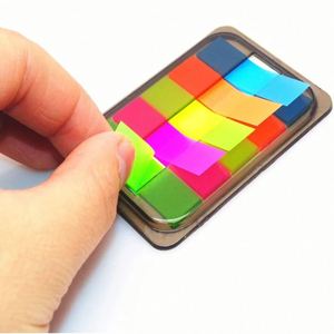 Paquete de 4 Marcadores Creativos Autoadhesivos con Caja Extraíble y Bloc de Notas Fluorescente para Uso en la Oficina - Product Image 4