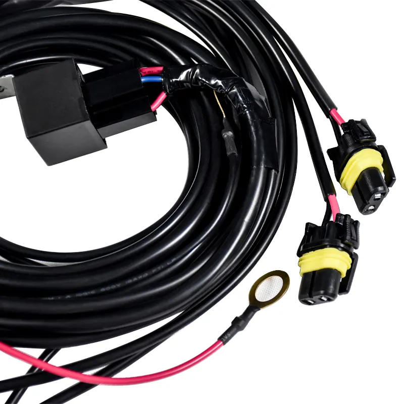 Conector de cable de enchufe de arnés de cableado de lámpara de luz antiniebla personalizado con kits de interruptor de indicador LED de relé apto para lámpara de trabajo para SUV