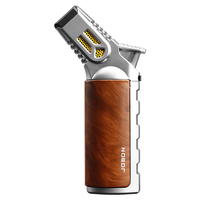 Briquet à flamme jet bleue, nouveau, en gros, avec logo personnalisé, rechargeable au gaz, coupe-vent, en alliage de zinc, écologique, avec boîte cadeau, pour cigarettes