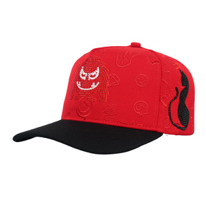 Casquette Snapback Tcap Chine 5 panneaux légèrement à visière, personnalisable avec strass et broderie - Product Image 3
