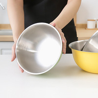 Bol à salade de luxe écologique de style coréen en acier inoxydable 304 avec poignée en métal poli et logo personnalisé pour le camping