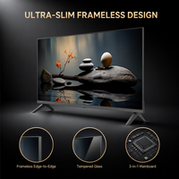 Supplier HD 32 43 50 55 Inch Desain Ramping Tanpa Bingkai LED Smart Android TV Google untuk Penggunaan Rumah Hotel WebOS HDTV