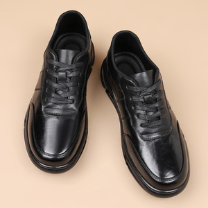 Baskets décontractées pour hommes en cuir véritable, cuir de vachette pleine fleur avec finition texturée à la main, légères, polyvalentes et antidérapantes - Product Image 6