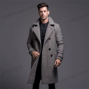 เสื้อโ<span class=keywords><strong>ค</strong></span>้ทแฟชั่นสำหรับผู้ชายทรงโอเวอ<span class=keywords><strong>ร</strong></span>์ไซส์ของ2024เสื้อโ<span class=keywords><strong>ค</strong></span>้ทเท<span class=keywords><strong>ร</strong></span>นช์โ<span class=keywords><strong>ค</strong></span>้ทสีเทากระดุมสองแถวสำหรับผู้ชาย - Product Image 3