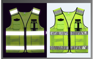 Gilet de sécurité réfléchissant haute visibilité classe 2 à 9 poches pour hommes et femmes, conforme aux normes avec fermeture éclair sur la poche, cadeau promotionnel - Product Image 2