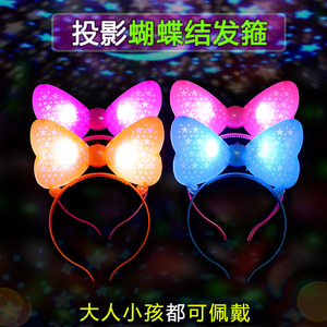 Diadema Luminosa con Lazo Brillante, Pinza para el Cabello Intermitente para Festivales, Jóvenes de 15 a 35 Años, Material Plástico, Diseño de Lazo Proyectado - Product Image 5