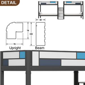 <span class=keywords><strong>Lit</strong></span> superposé en métal moderne sur mesure de l'usine du Guangdong, taille double, <span class=keywords><strong>pour</strong></span> l'école, la maison, la chambre à coucher, l'appartement - Product Image 3