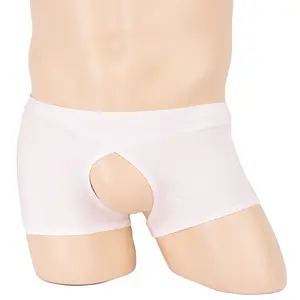 Men's sexy underwear virilha underwear do comércio exterior explosivo dos homens sexy oco dois boxers metade lado