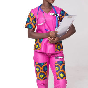 Dental Hospital Africa Style Krankens ch western Pflege uniformen Benutzer definierte 2 Stück Frauen Doktor Medical Scrub Ankara Krankens ch wester Scrub Sets <span class=keywords><strong>Uniform</strong></span> - Product Image 2