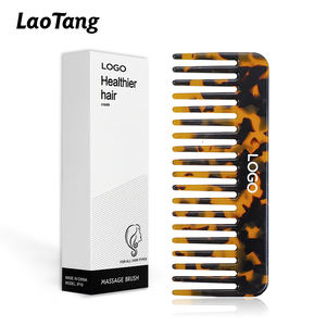 Peine de pelo de acetato antiestático personalizado, pequeño, portátil, con diseño de leopardo y efecto mármol, de dientes anchos, tipo <span class=keywords><strong>cepillo</strong></span>. - Product Image 1