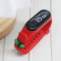 Jam Tangan Digital LED Oval Mewah Anak-Anak, Gelang Silikon Sporty Fashion Terbaru untuk Anak Laki-Laki Perempuan, Kartun Grosir