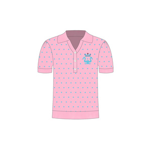 Maglietta Polo Personalizzata per Confraternita Greca Chi Eta Phi, Maglione a Maniche Corte con Motivo a <span class=keywords><strong>Pois</strong></span> per Donna - Product Image 1