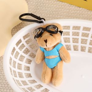 <b>Cute</b> Anime Design Light Teddy <b>Bear</b> Plush Key Ring Soft Small Stuffed Animal Toys Letterpress Printed Diving Glasses Swimwear - Product Image 5