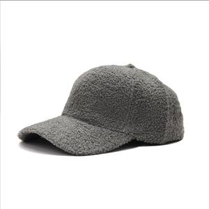 Logo personalizzato inverno Fuzzy cappellini da Baseball soffice orsacchiotto in pile Faux lana di agnello <span class=keywords><strong>cappello</strong></span> da Baseball per le donne degli uomini - Product Image 3