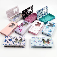 Boîte d'emballage de cils en forme de papillon 3D, accessoires de vision naturels, emballage de cils en papier, boîtes cadeaux