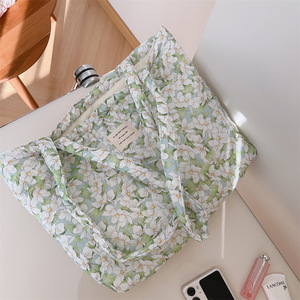 Custom Mulheres Algodão Quilt Tote <span class=keywords><strong>Bag</strong></span> Shoulder <span class=keywords><strong>Bag</strong></span> Shopping <span class=keywords><strong>Bag</strong></span> com bolsos Zipper - Product Image 2