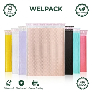 Enveloppes matelassées en polybulle avec logo personnalisé, sacs d'expédition pour emballage express, faible MOQ - Product Image 1