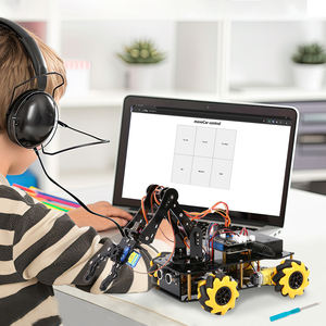 ACEBOTT مخصصة ذراع روبوت مجموعات سيارة مدرسة DIY مشروع الترميز ESP32 واي فاي التطبيق 4WD التعليمية 5 DOF ذراع الروبوت لاردوينو - Product Image 4