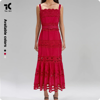 Robe décontractée longue pour femme, col halter, taille empire, dos nu, en dentelle, coupe sirène, ligne A, pour le quotidien