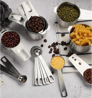 Tableau de conversion Premium Heavy Duty en acier inoxydable 18/8 inclus Tasses à mesurer et cuillères pour la cuisine et la pâtisserie
