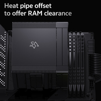 Refroidisseur de processeur à faible bruit SNOWMAN pour Intel pour processeurs AMD Puissant ventilateur de refroidissement Caloducs pour les tâches de jeu lourdes PC en aluminium