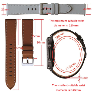 Correas de reloj inteligente de cuero transpirable de repuesto Upro Universal de 20 mm y 22 mm para Galaxy Watch3 de 45 mm/41 mm y para GT2 de 46 mm - Product Image 3