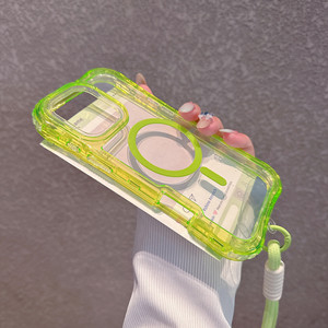 Étui magnétique trois-en-un compatible avec iPhone 16 Pro Max, avec cordon pour iPhone 15, coque de protection transparente 14 - Product Image 3