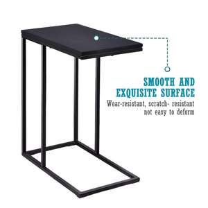 Mesa <span class=keywords><strong>de</strong></span> <span class=keywords><strong>Centro</strong></span> Industrial Personalizada <span class=keywords><strong>en</strong></span> Forma <span class=keywords><strong>de</strong></span> C, Mesa Auxiliar <span class=keywords><strong>de</strong></span> Madera para Sofá, Mesa para Computadora Portátil para Sala <span class=keywords><strong>de</strong></span> Estar o Dormitorio - Product Image 2