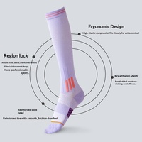 Chaussettes de sport professionnelles en nylon tricoté à compression pour femmes, cyclisme, badminton, saut à la corde - Amincissantes, séchage rapide, ODM