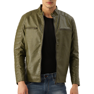 Nouvelle arrivée, veste en cuir avec logo personnalisé, style streetwear surdimensionné, veste zippée en PU pour hommes - Product Image 1