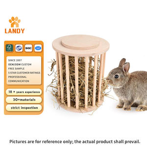Mangeoires à foin réduisant les gaspillage, mangeoires en bois adaptées aux lapins, aux cochons d'Inde, mangeoires auto-alimentantes <span class=keywords><strong>pour</strong></span> animaux debout, gestion du foin - Product Image 1