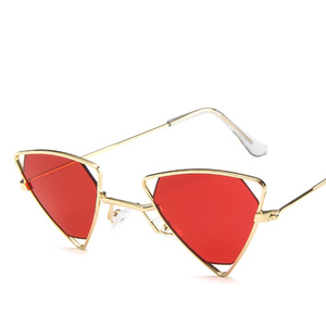 Gafas de Sol Modernas para Mujer 2024, Gafas de Sol Minimalistas de Moda, Estilo Hip Hop <span class=keywords><strong>Steampunk</strong></span>, Montura Metálica Triangular, Color Negro - Product Image 6