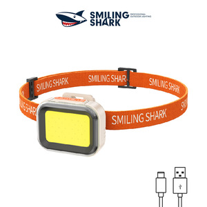 Smiling Shark Headlamp Rechargeable Led Outdoor Camping Light Portable With <b>Dimmer</b> Feature - Product Image 1