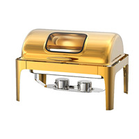 Kommerzielles 9L 11L Gold Edelstahl Chafing Dish Set Buffet Speisenwärmer mit Deckel für Hotel Catering Hochzeit Bankett