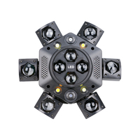 Lumière de scène DJ LED DMX à six bras, effet œil d'abeille, stroboscope, lumière laser RGBW 150W, télécommande, tête mobile, fabrication OEM/ODM