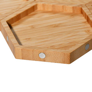 Youlike, nuevo diseño, bambú orgánico Natural, hexágono, tuerca para aperitivos, bandeja para servir dulces, plato dividido para fiesta - Product Image 5