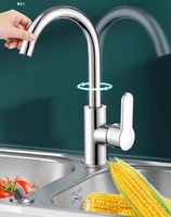 Robinet de cuisine neuf en acier inoxydable, anti-éclaboussures, mitigeur chaud et froid, avec douchette extractible pour évier